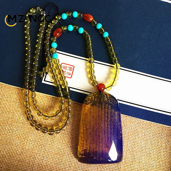 Gold Amber Buddha Pendant-ToShay.org