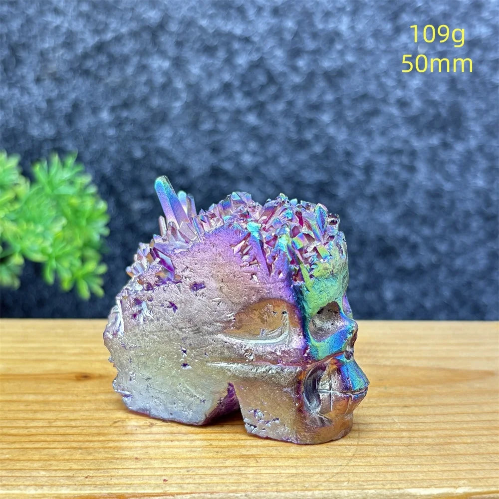Rainbow Aura Skull Cluster-ToShay.org