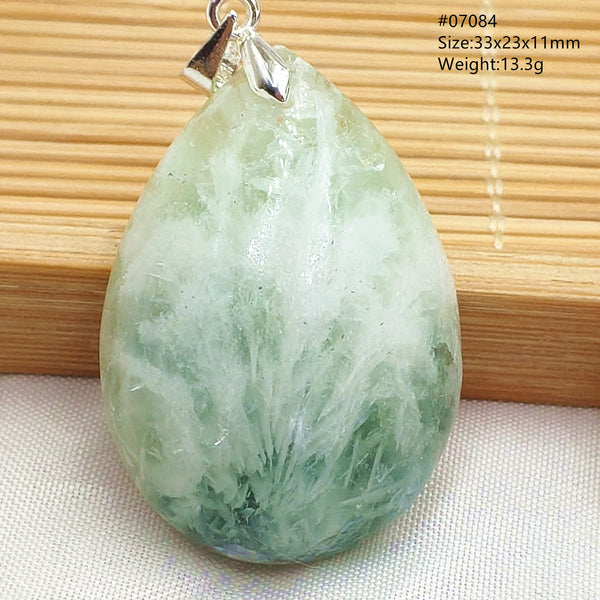 Green Feather Fluorite Pendant-ToShay.org