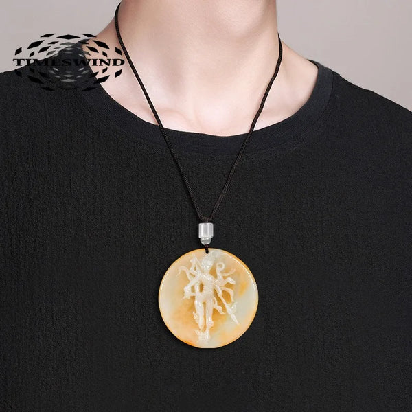 Yellow Jade Nezha Pendant-ToShay.org