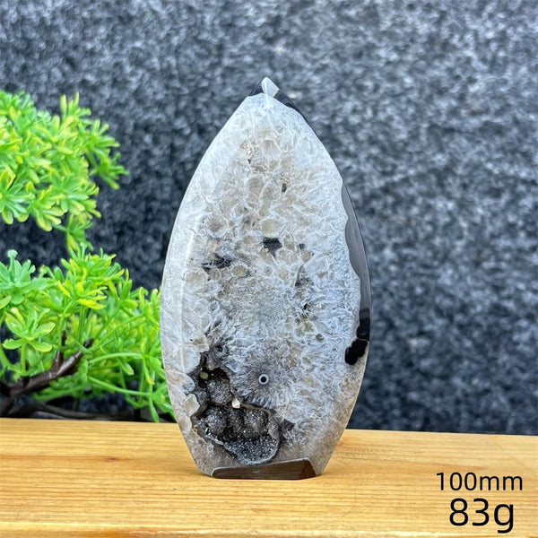 Black Agate Geode Torch-ToShay.org