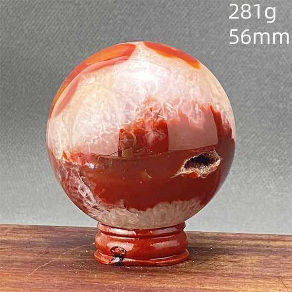 Red Cherry Blossom Agate Ball-ToShay.org