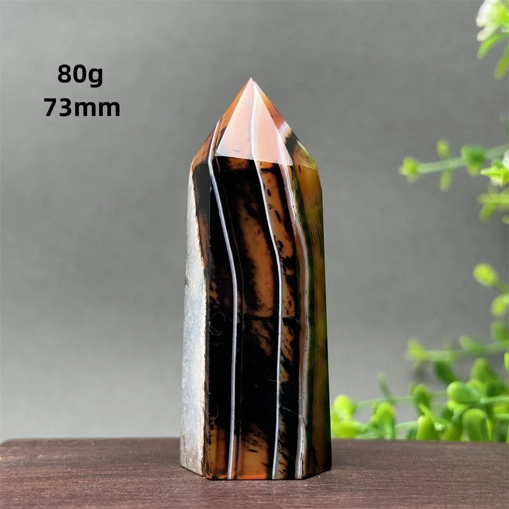 Black Red Agate Stripe Obelisk-ToShay.org
