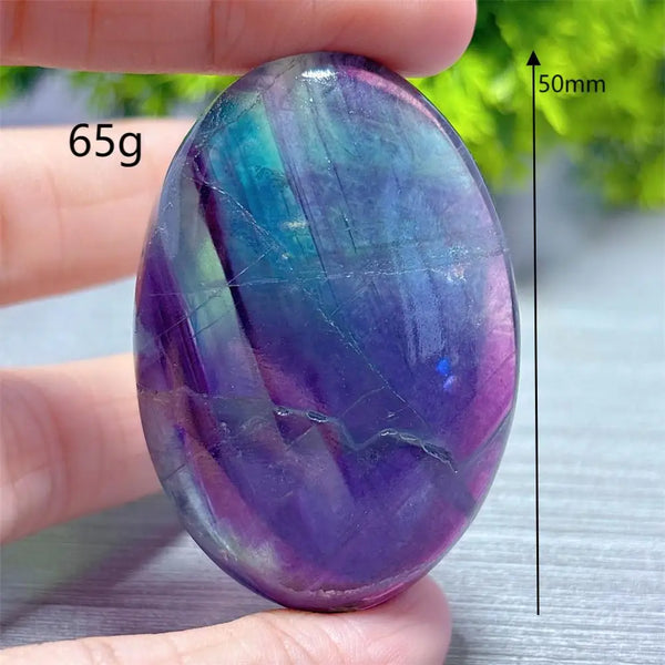 Rainbow Fluorite Palm Stone-ToShay.org