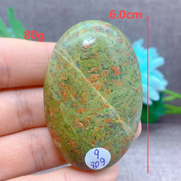 Green Unakite Palm Stone-ToShay.org