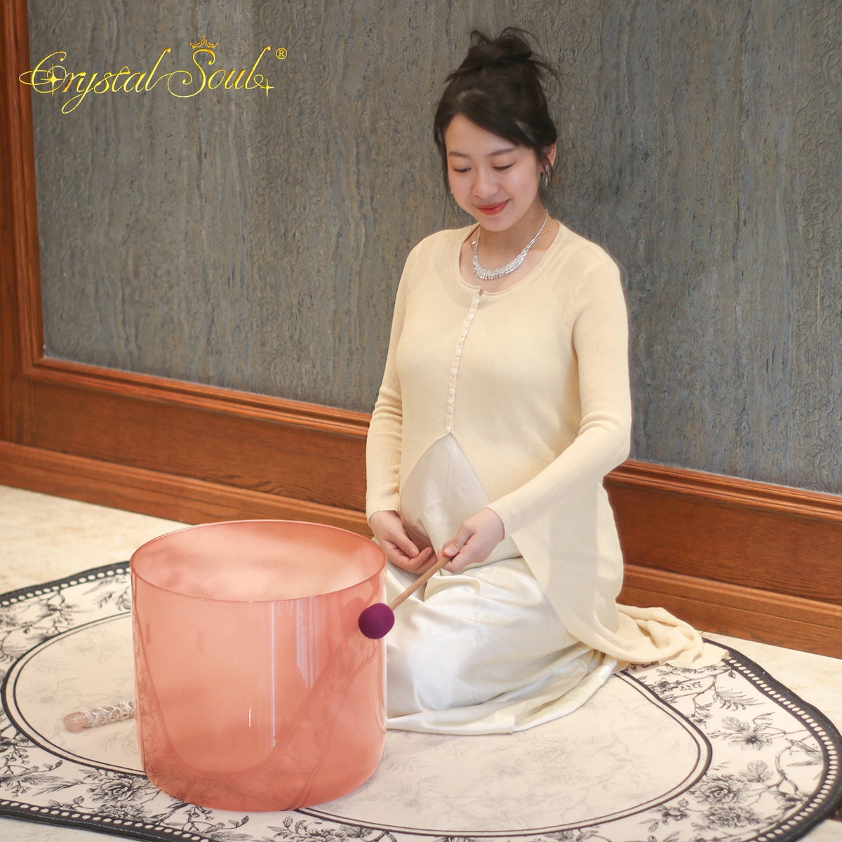 Pink Crystal Singing Bowl-ToShay.org