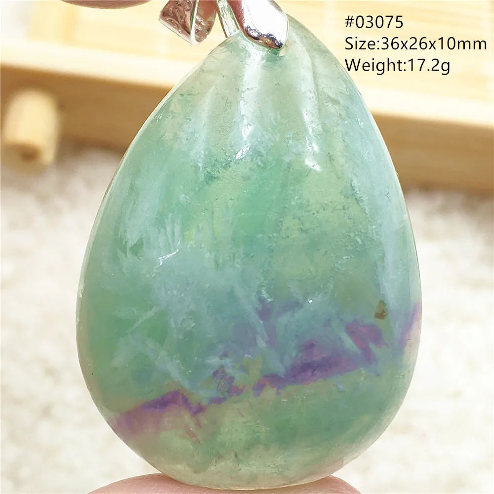 Green Feather Fluorite Pendant-ToShay.org