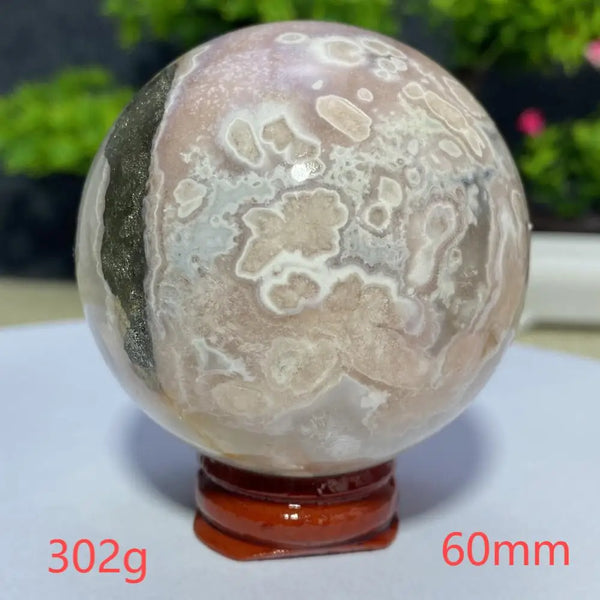 Pink Cherry Blossom Agate Ball-ToShay.org
