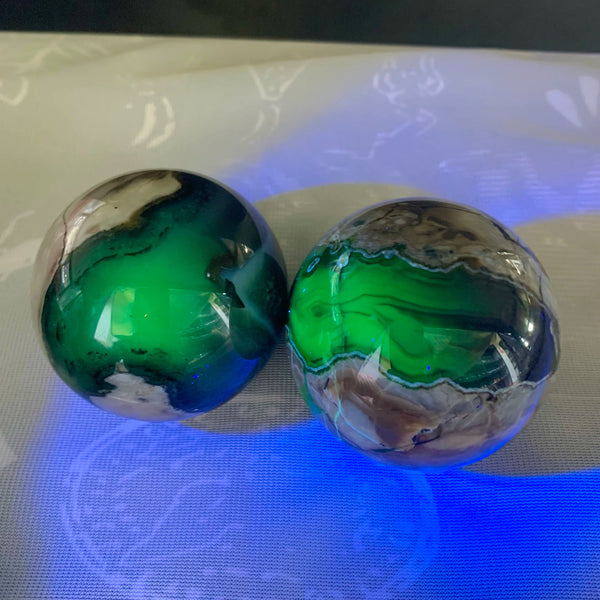 Green Volcano Agate Ball-ToShay.org