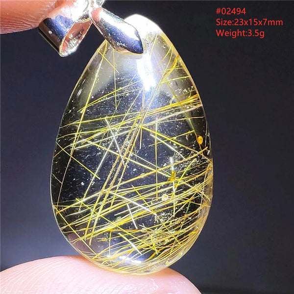 Gold Rutilated Quartz Pendant-ToShay.org