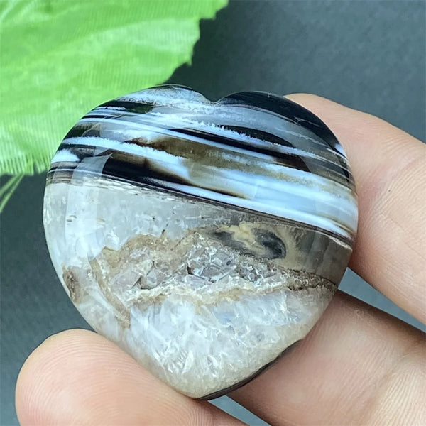 Black Agate Geode Heart-ToShay.org