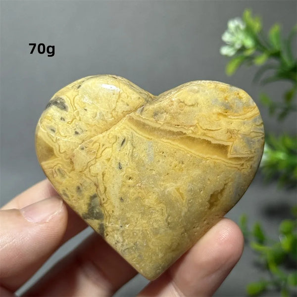 Yellow Crazy Agate Heart-ToShay.org