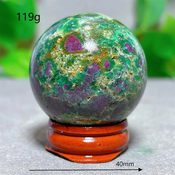 Green Ruby Zoisite Ball-ToShay.org