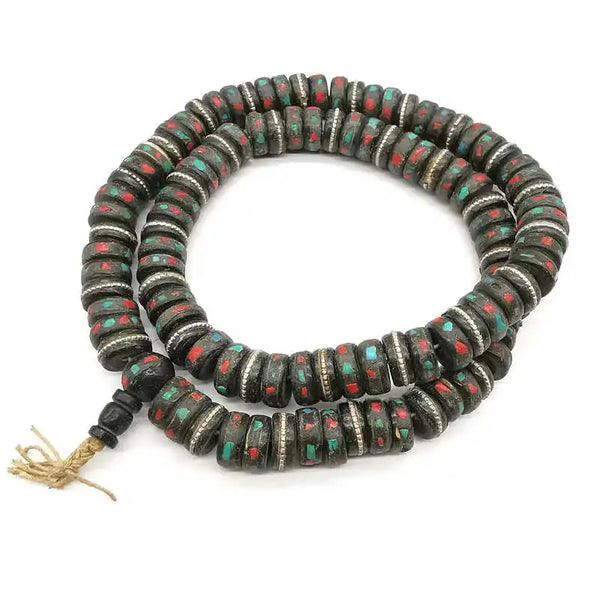 Mixed Ox Bone Prayer Mala-ToShay.org