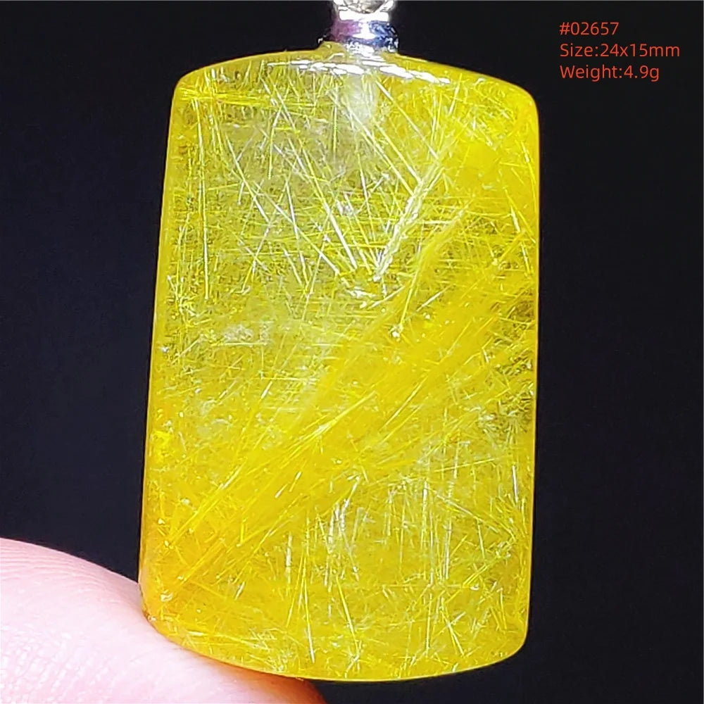 Gold Rutilated Quartz Pendant-ToShay.org
