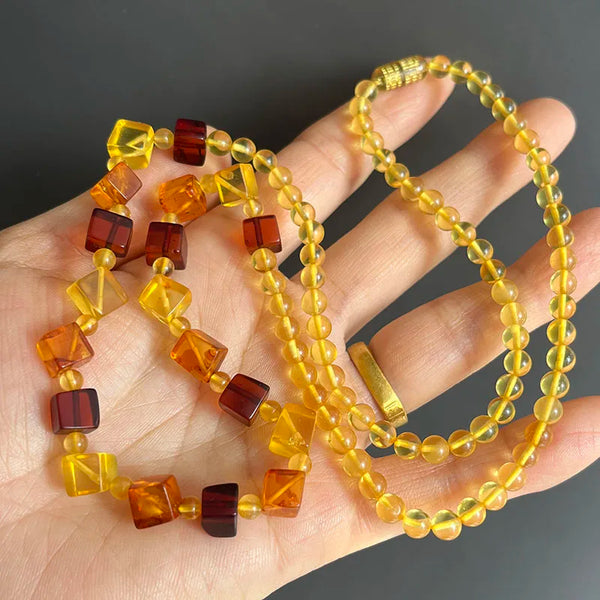 Yellow Amber Necklace-ToShay.org