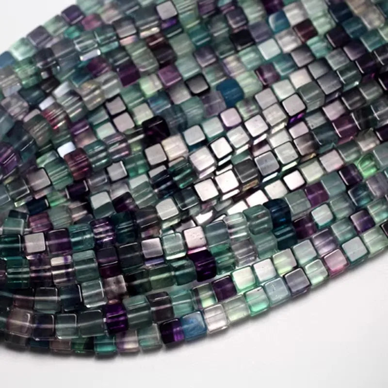 Rainbow Fluorite Cube Beads-ToShay.org
