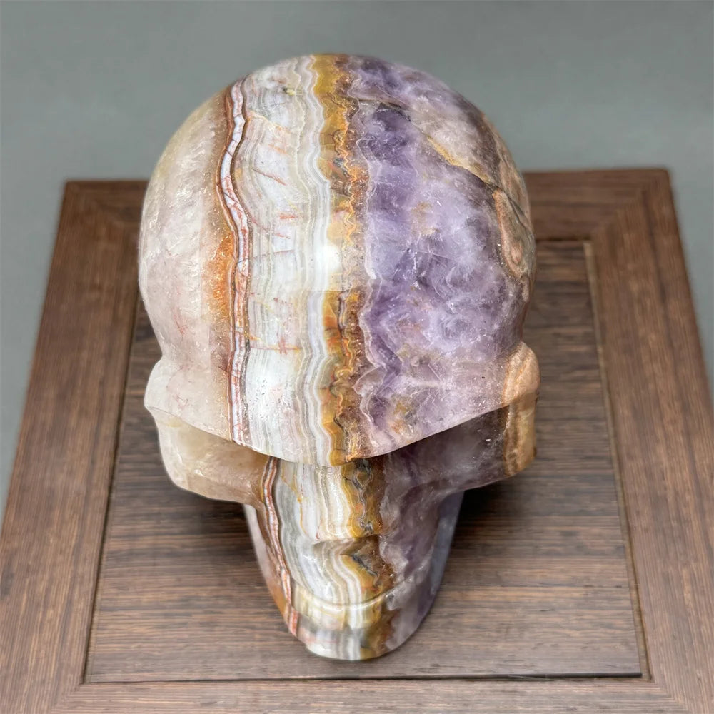 Natural Fantasy Amethyst Skull Hand-Carved Skull Aura Super Energy Home Decoration Witchcraft Altar Meditation Ornaments-ToShay.org