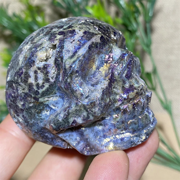 Purple Aura Sphalerite Skull-ToShay.org