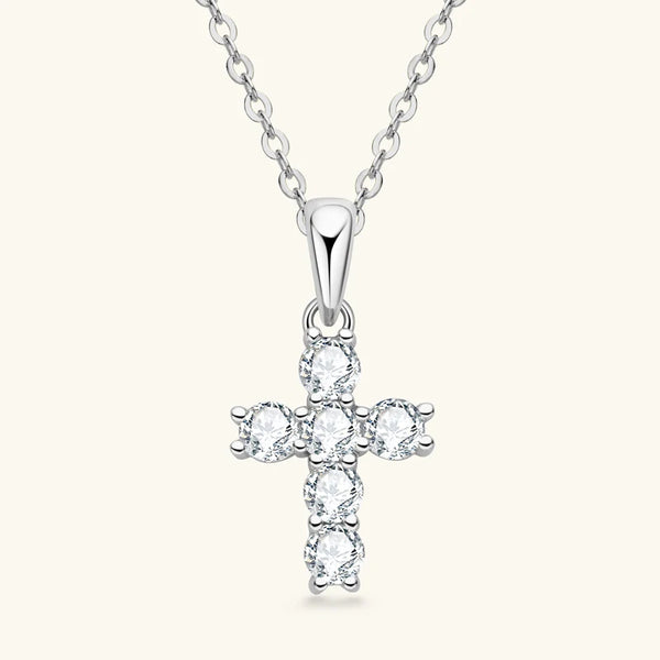 Silver Diamond Cross Pendant-ToShay.org