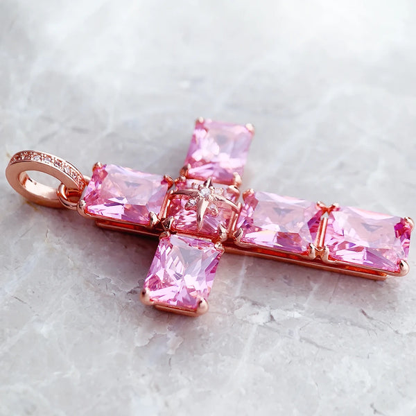 Red Crystal Cross Pendant-ToShay.org