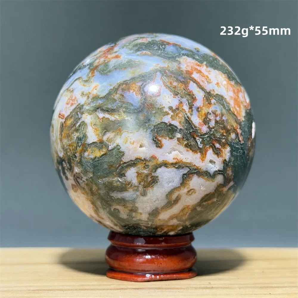 Red Moss Crystal Agate Ball-ToShay.org