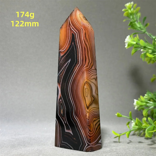 Black Red Striped Agate Obelisk-ToShay.org