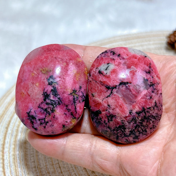 Pink Rhodonite Palm Stone-ToShay.org