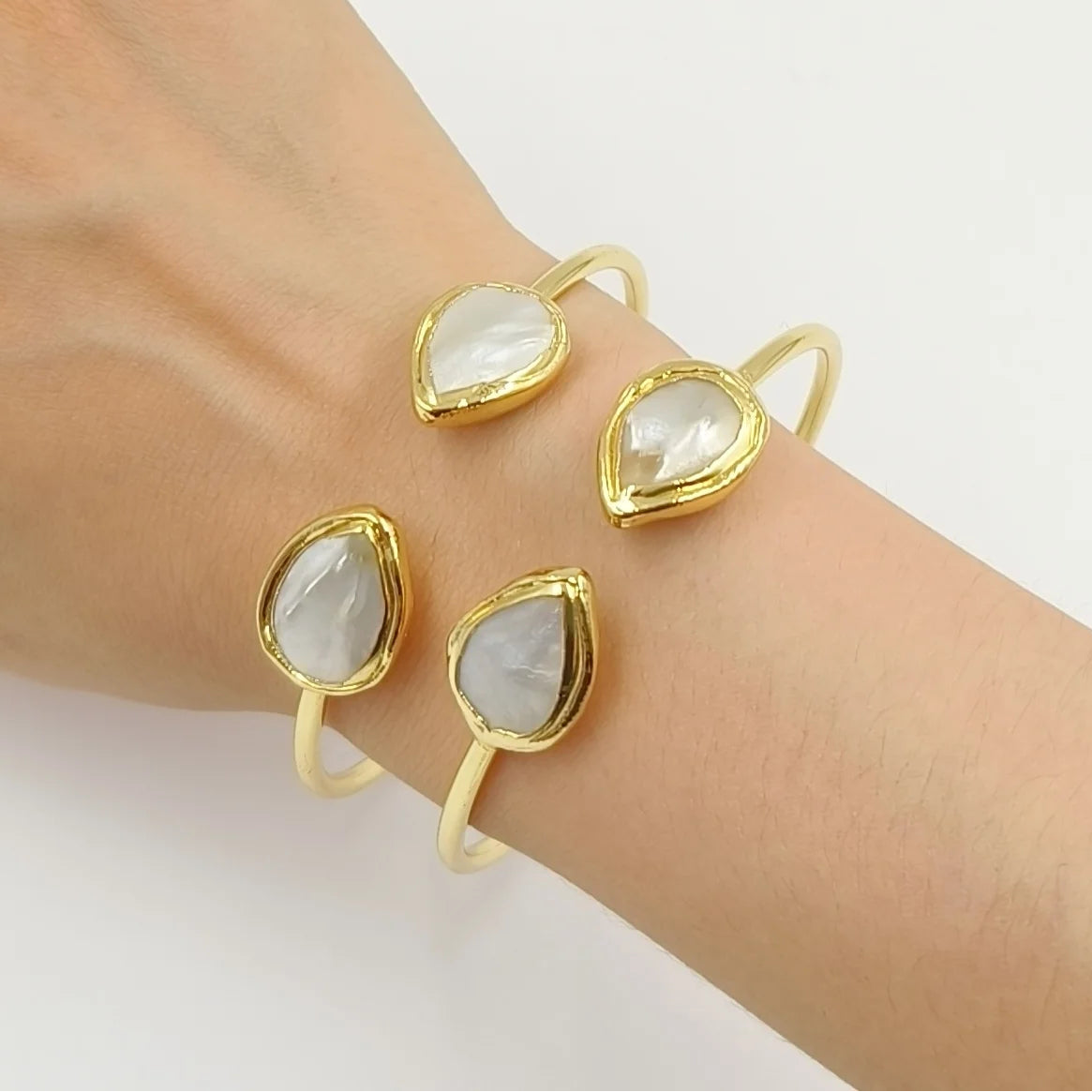 White Shell Cuff Bracelet-ToShay.org