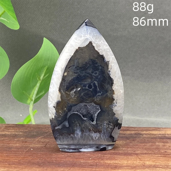 Black Agate Geode Flame-ToShay.org