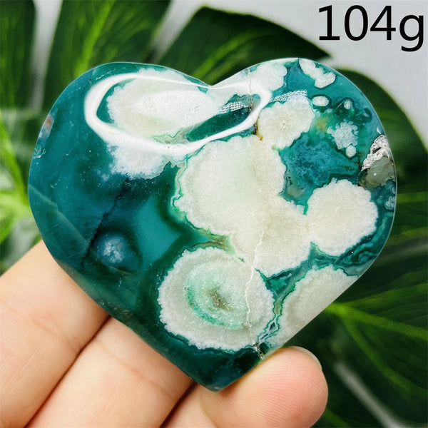 Green Flower Agate Heart-ToShay.org