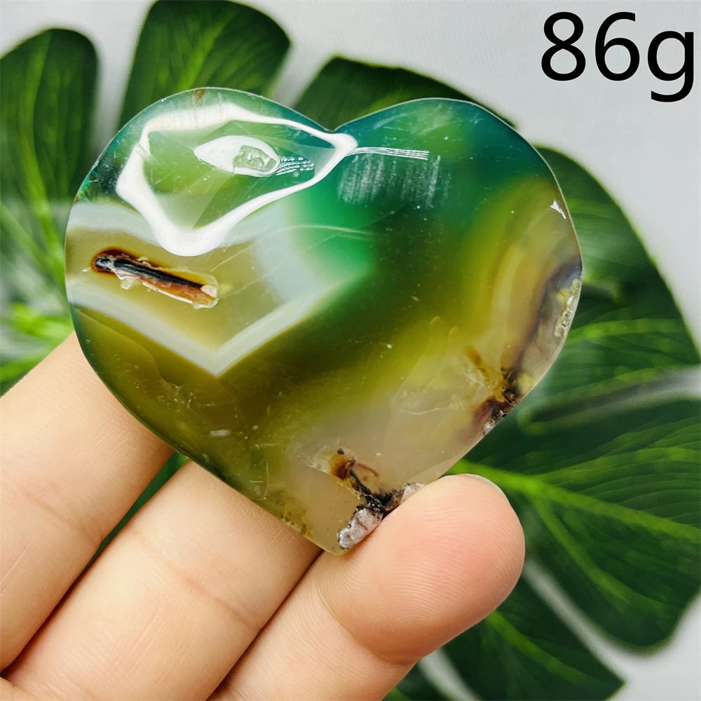 Green Flower Agate Heart-ToShay.org