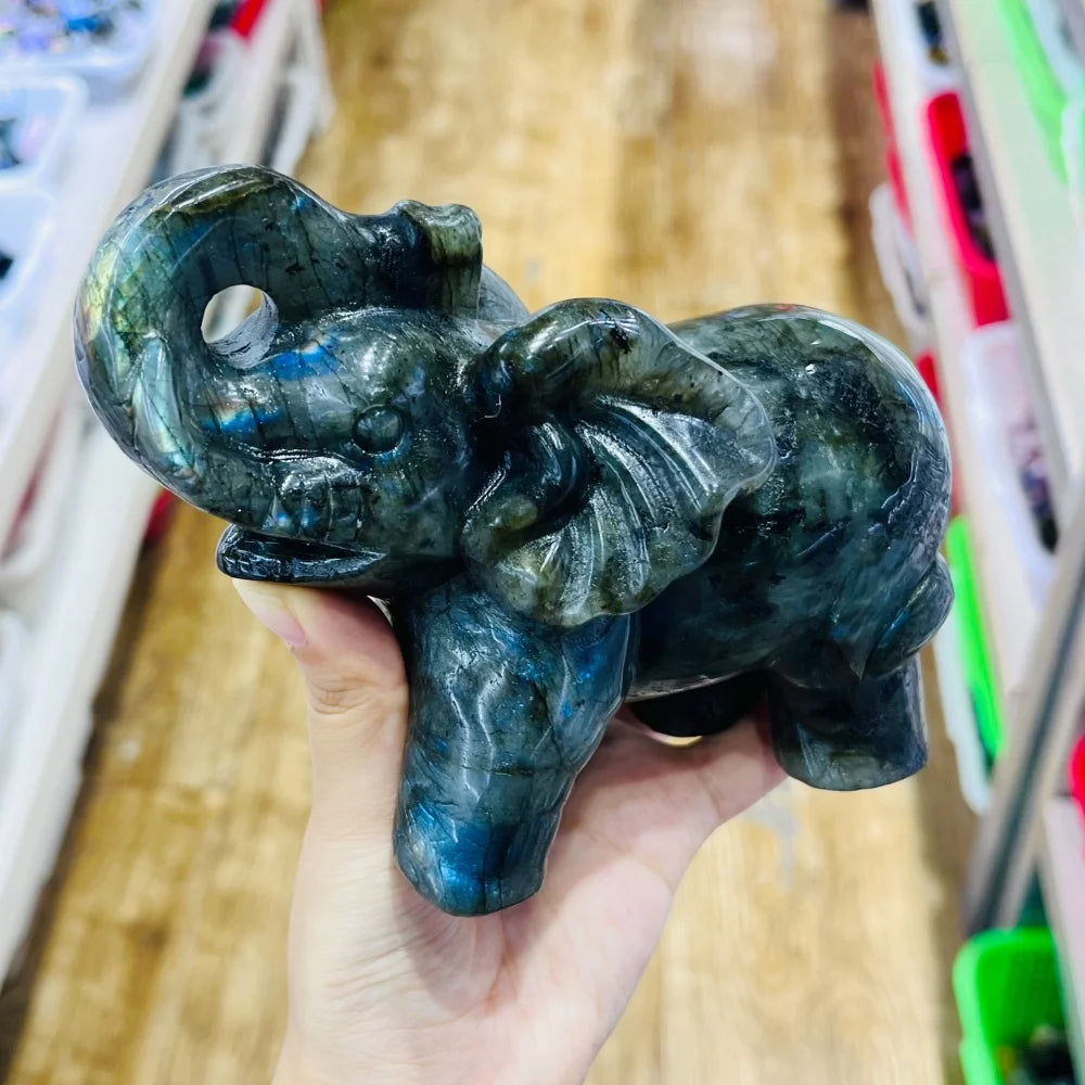 Blue Labradorite Elephant-ToShay.org