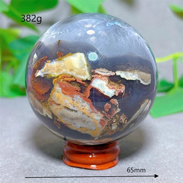 Green Fluorescent Volcanic Agate Ball-ToShay.org