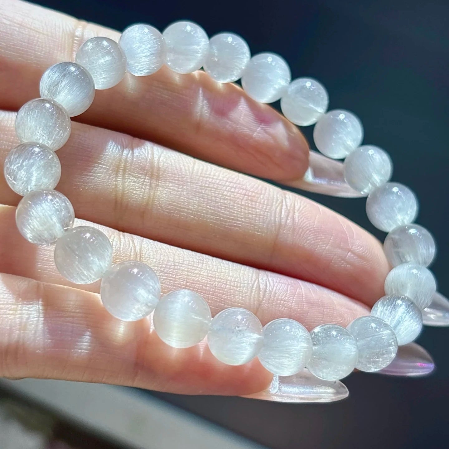 White Rutilated Quartz Bracelet-ToShay.org