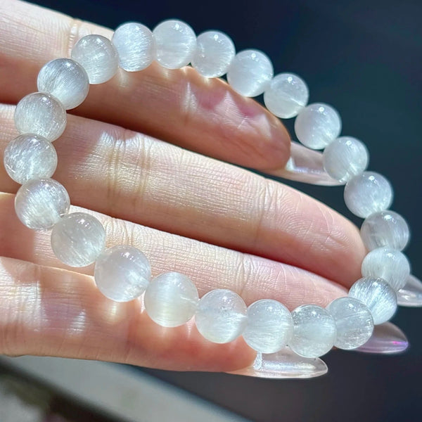 White Rutilated Quartz Bracelet-ToShay.org