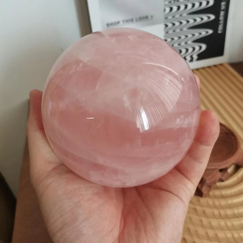 Pink Rose Quartz Crystal Ball-ToShay.org
