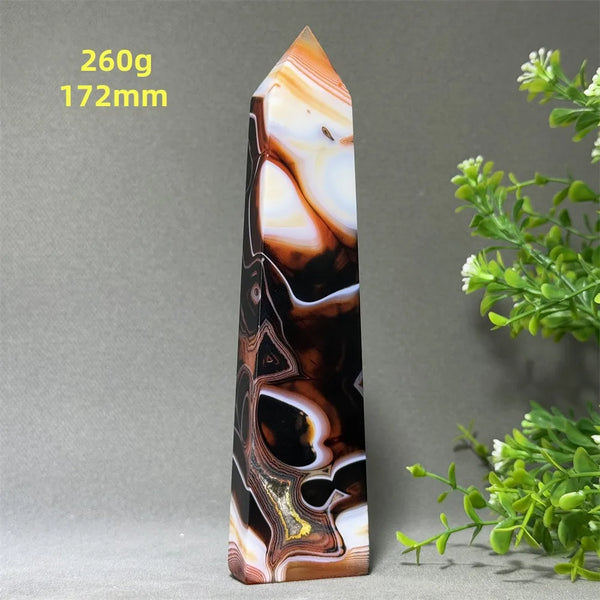Black Red Striped Agate Obelisk-ToShay.org