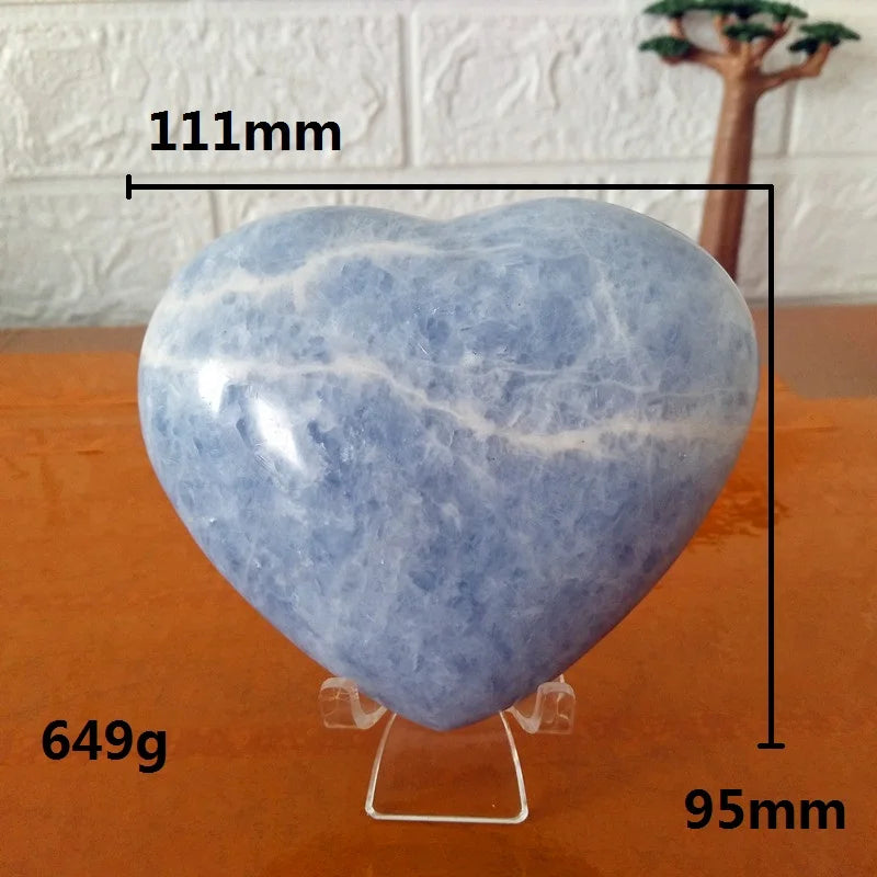 Blue Celestite Crystal Heart-ToShay.org