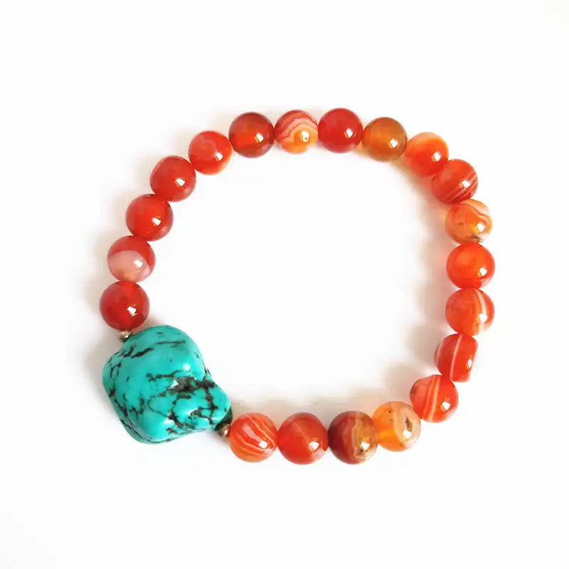 Red Agate Turquoise Bracelet-ToShay.org