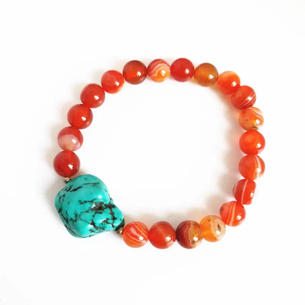 Red Agate Turquoise Bracelet-ToShay.org