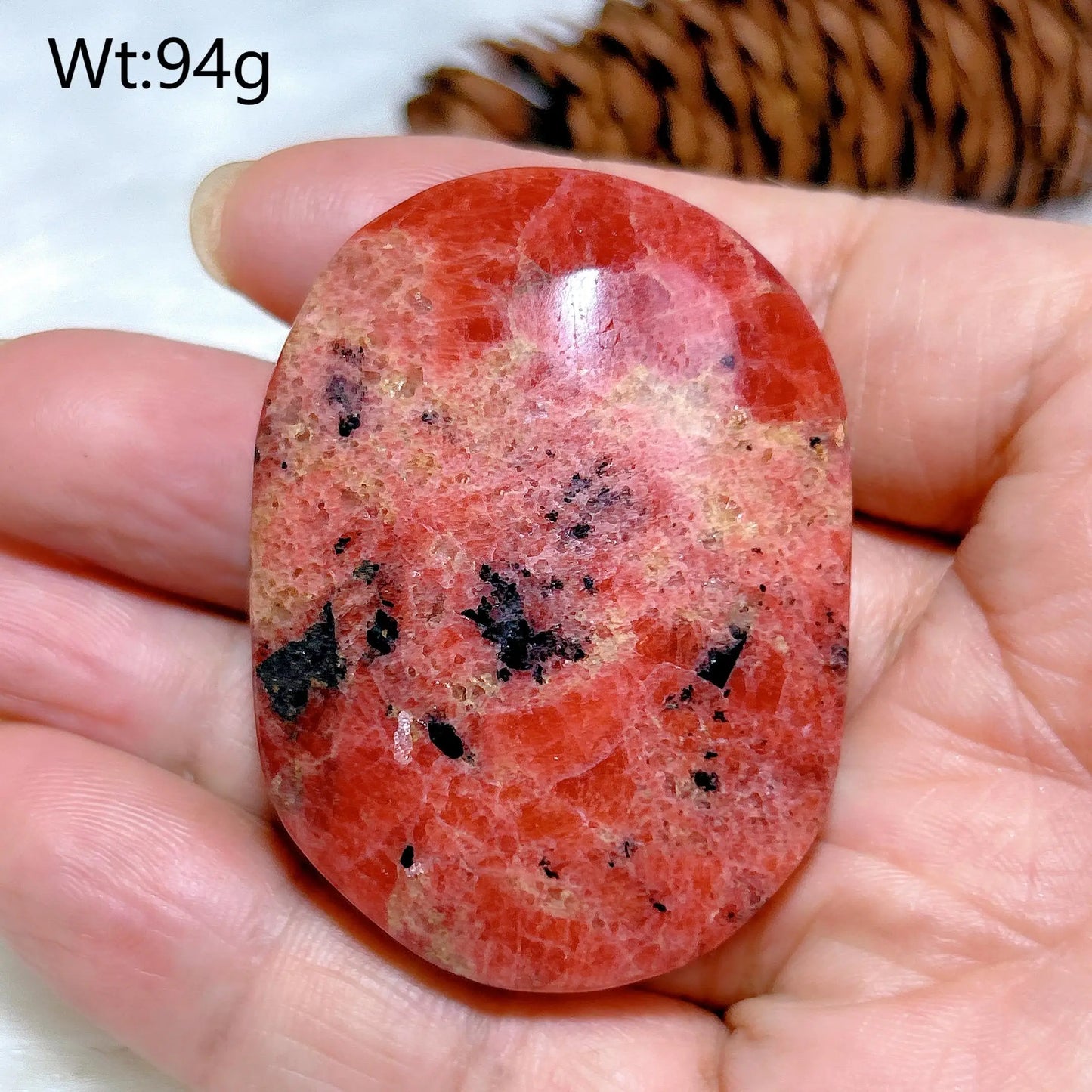 Pink Rhodonite Palm Stone-ToShay.org