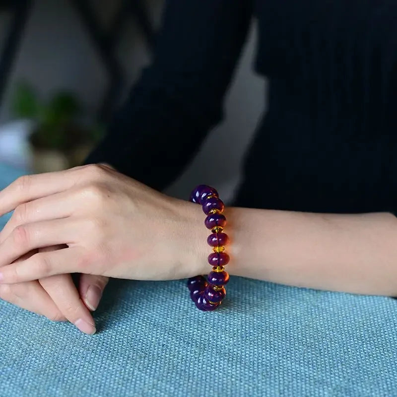 Purple Amber Bracelet-ToShay.org