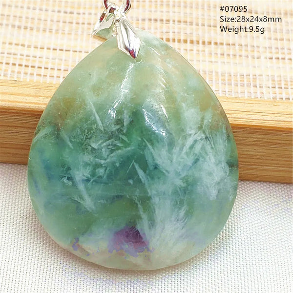 Green Feather Fluorite Pendant-ToShay.org