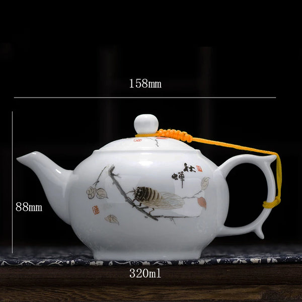 White Painted Porcelain Teapots-ToShay.org