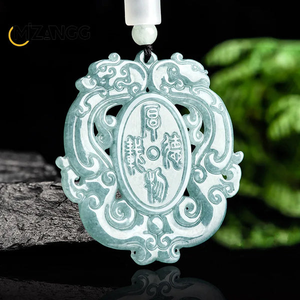 Blue Jadeite Dragon Phoenix-ToShay.org