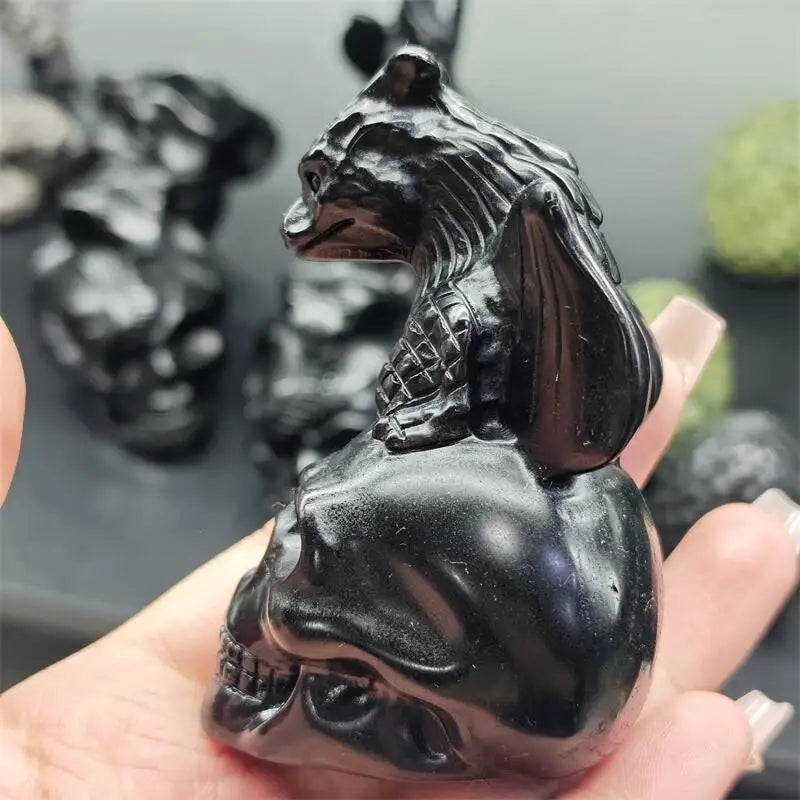 Black Obsidian Dragon Skull-ToShay.org