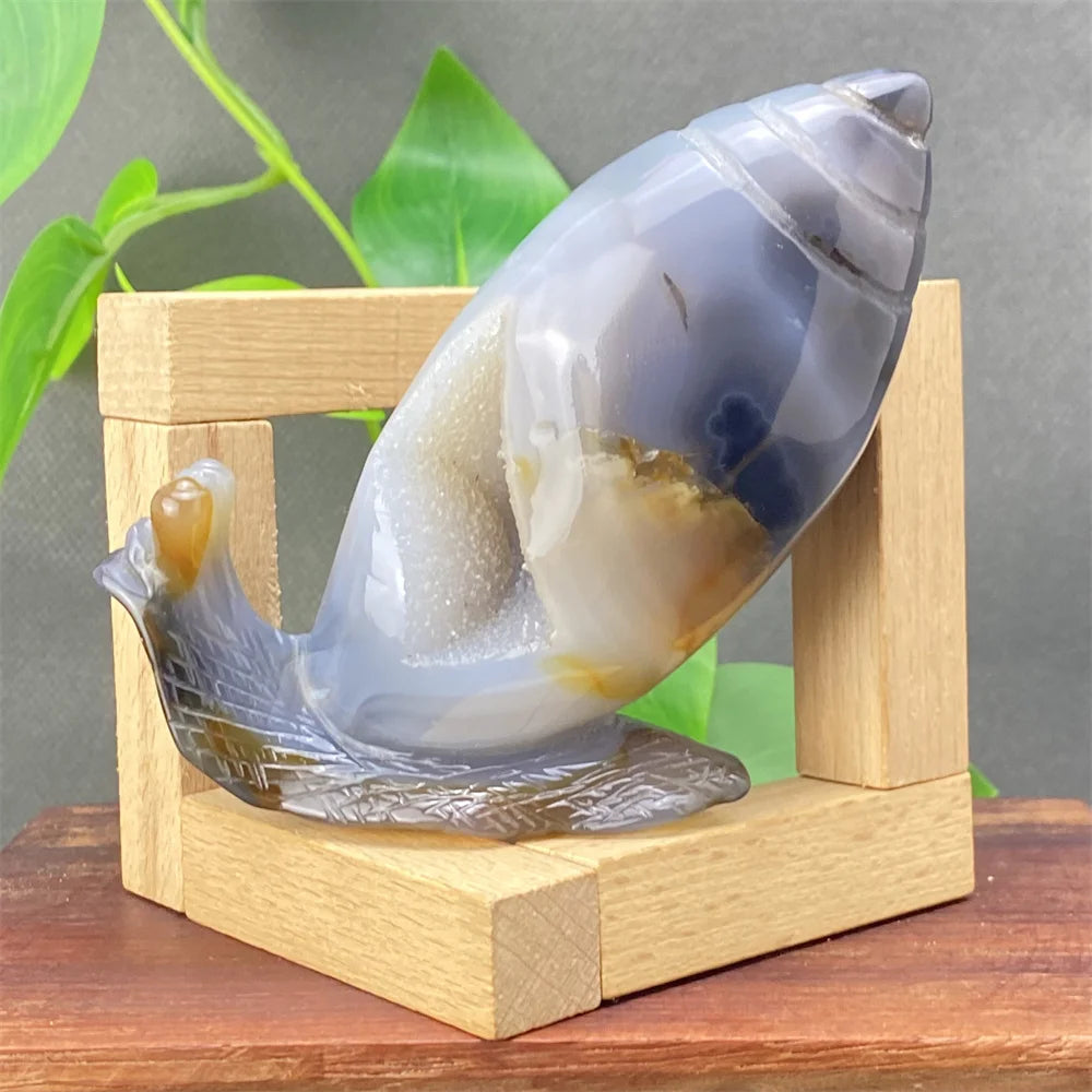 Grey Agate Geode Snail-ToShay.org