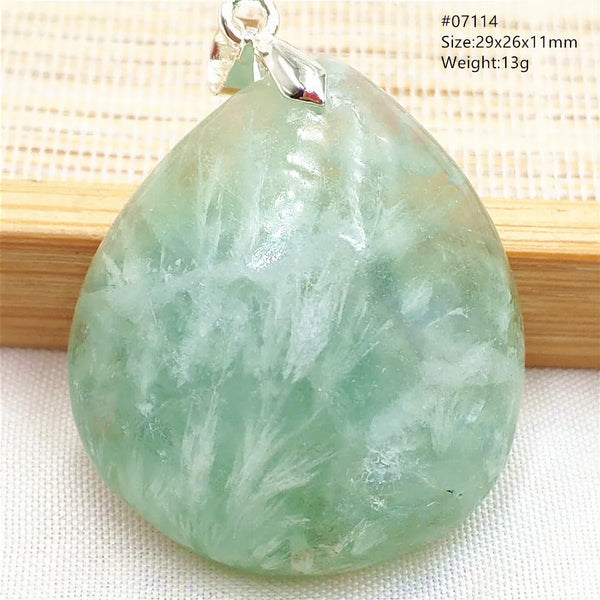 Green Feather Fluorite Pendant-ToShay.org