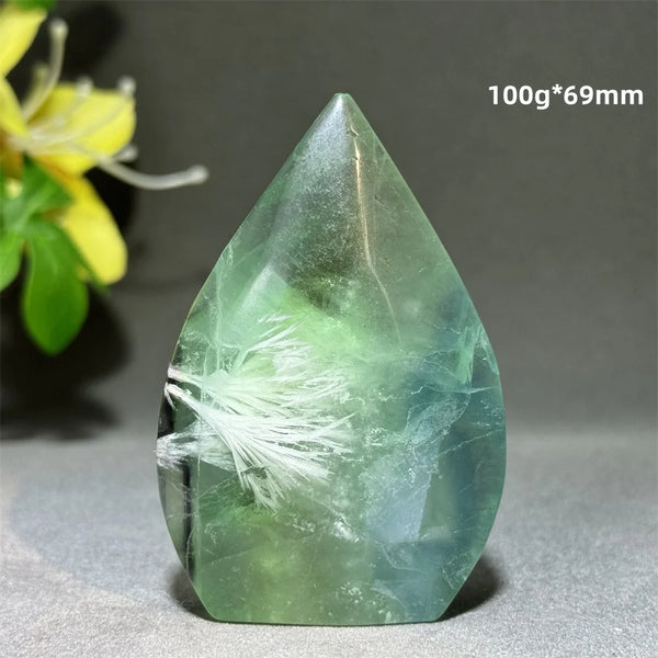Green Feather Fluorite Torch-ToShay.org